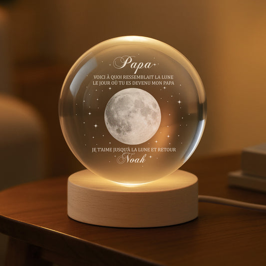 8528LFR2 veilleuse boule de cristal personnalisee phase de la lune cadeau maman mamie 8528lcfba
