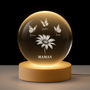 8530LFR1 veilleuse boule de cristal personnalisee maman mamie fleur et papillon 8530lck2a