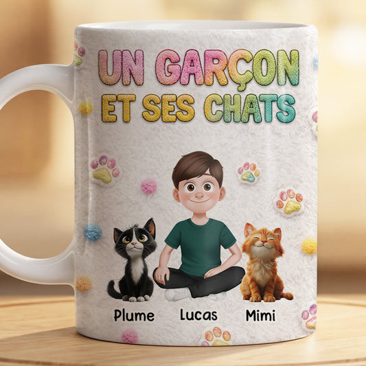 8532MFR2 effet dimpression 3d mug personnalise dessin un homme et son chat 8532mtptd