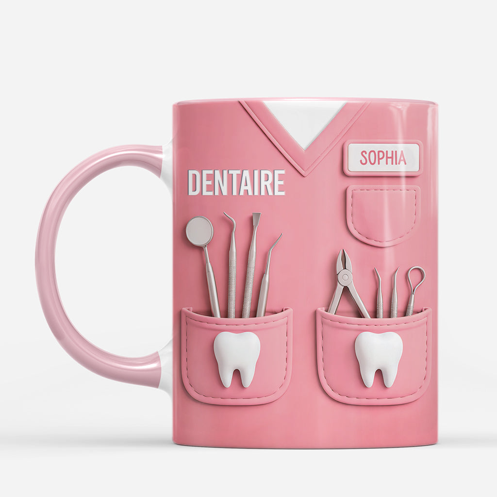 8541MFR2 effet dimpression 3d mug personnalise prenom femmehomme cadeau pour un dentiste 8541msp5b