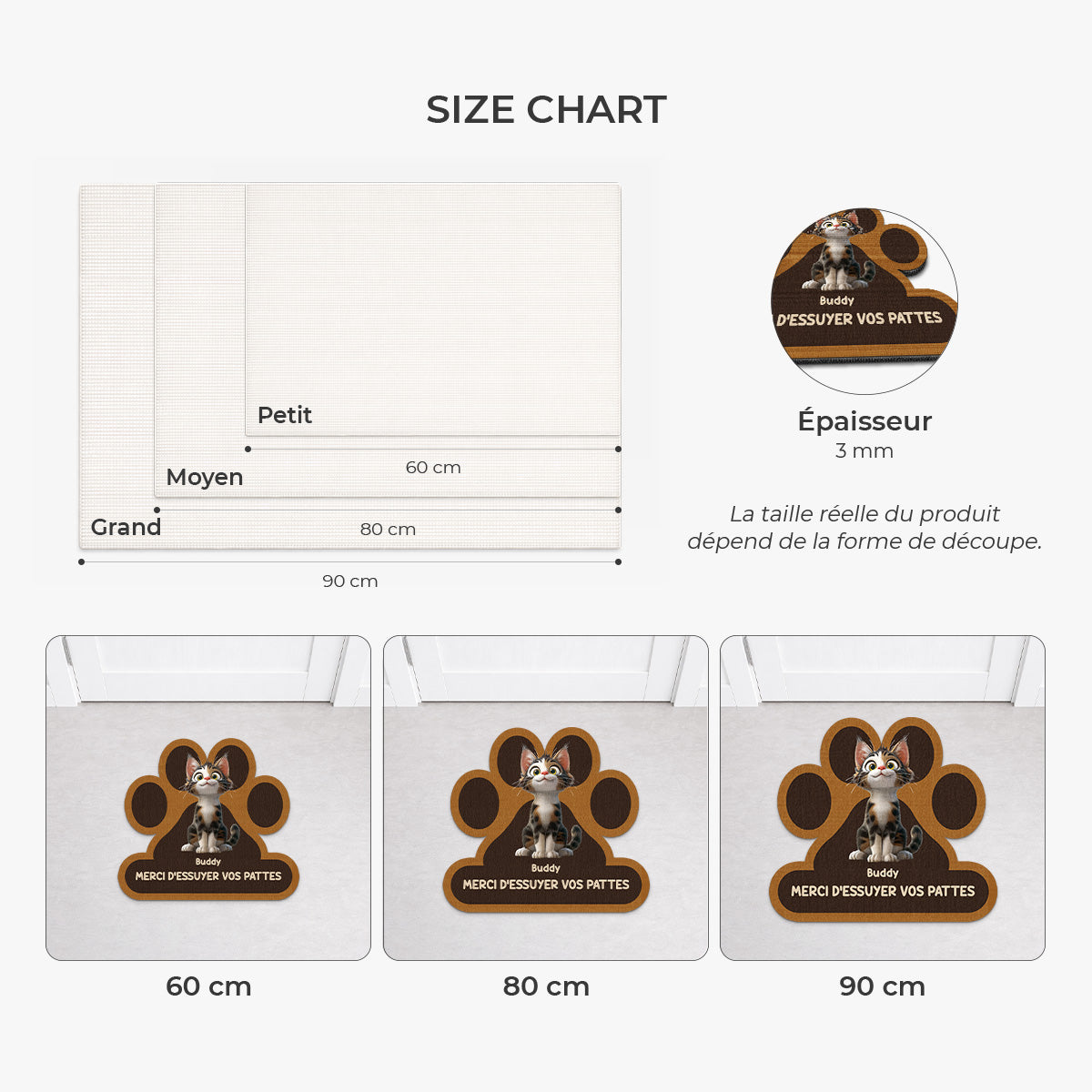 8545AFR3 paillasson chat personnalise a forme originale essuyez vos pattes 8545ad8hbd