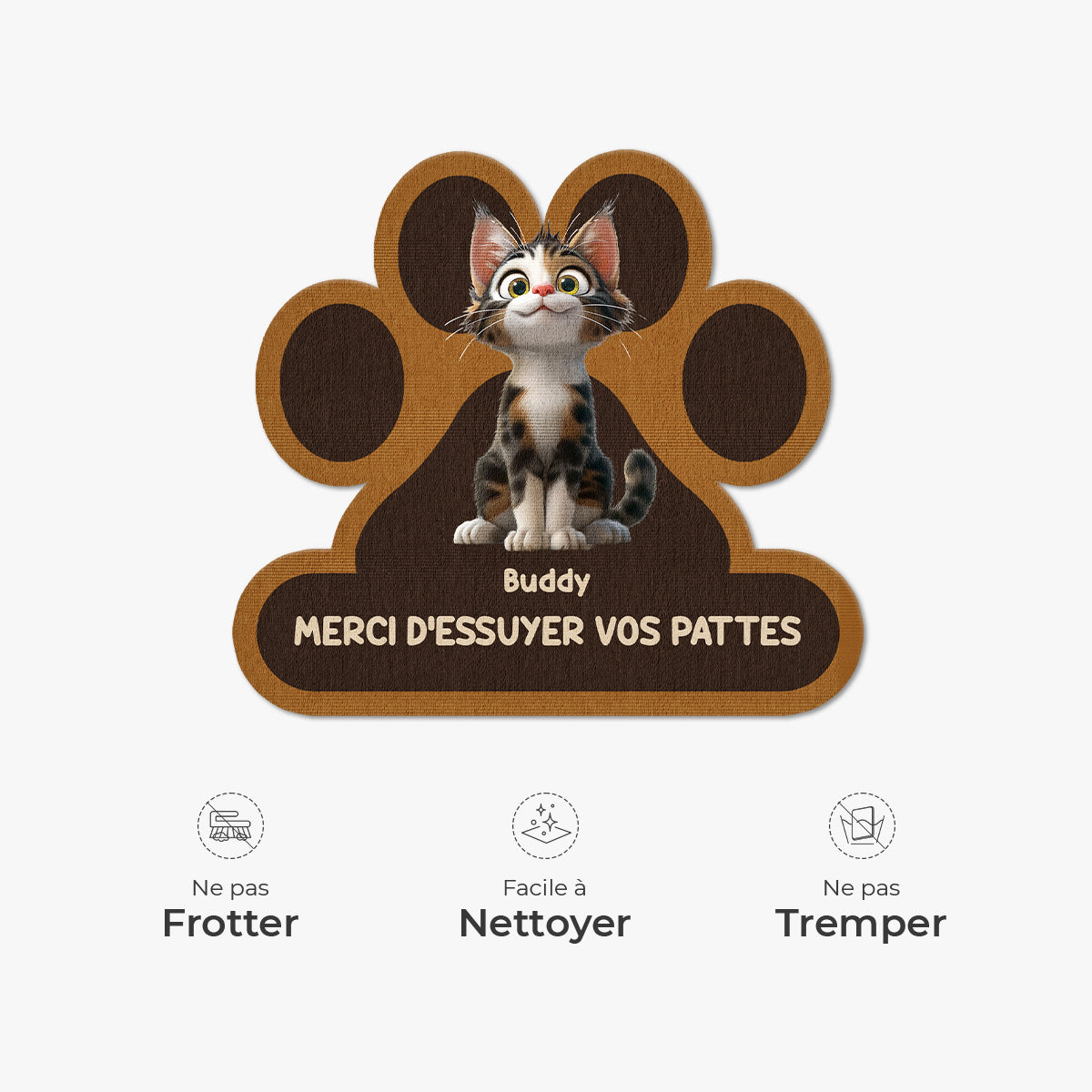 8545AFR5 paillasson chat personnalise a forme originale essuyez vos pattes 8545ad8hbd