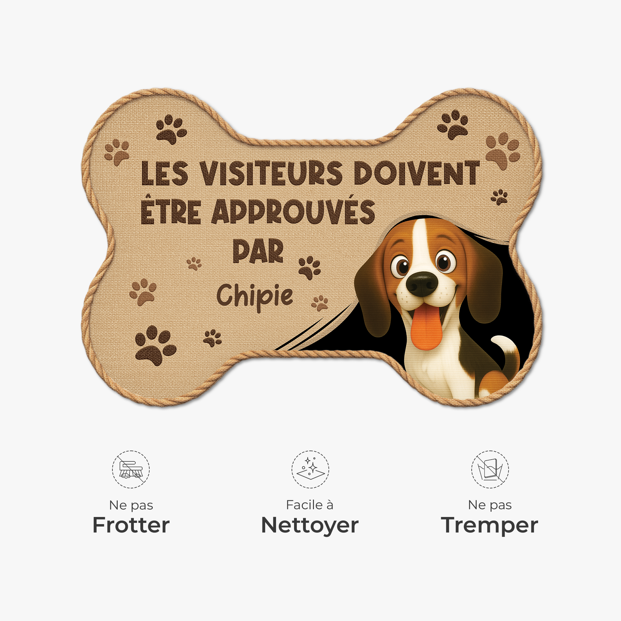 8546AFR5 paillasson chien personnalise a forme originale visiteurs approuves par chiens 8546ad8ezc