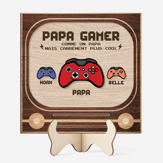 8548QFR1 plaque bois personnalisee papy papa gamer cool 8548qndbb