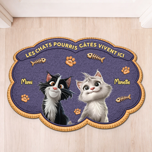 8558AFR1 paillasson chat personnalise a forme decoupee chat pourri gate 8558adavrd_1