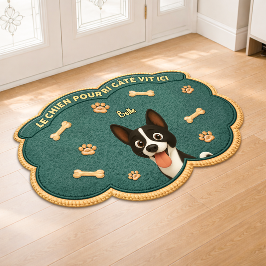 8558AFR1 paillasson chien personnalise a forme decoupee chien pourri gate 8558adavrc_2