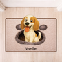 8565AFR1 effet dimpression 3d paillasson personnalise chien a forme decoupee patte de chien 8565adsfnc