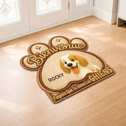 8568ADFR2 effet dimpression 3d paillasson personnalise chien a forme originale aimer les chiens 8568adshlc