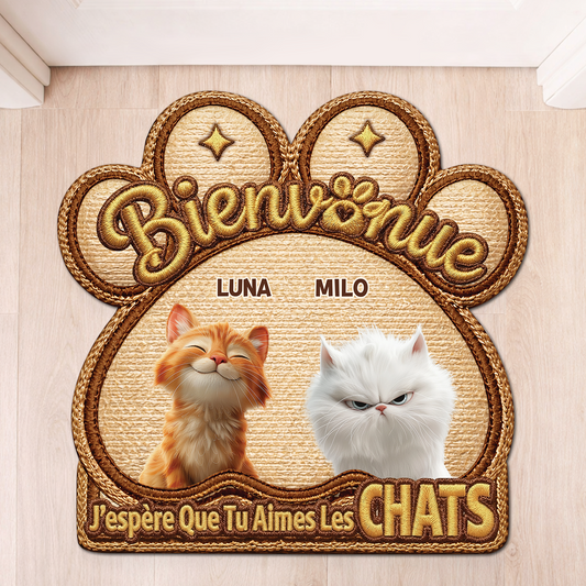 8568AFR1 effet dimpression 3d paillasson personnalise chat a forme originale aimer les chats 8568adshld