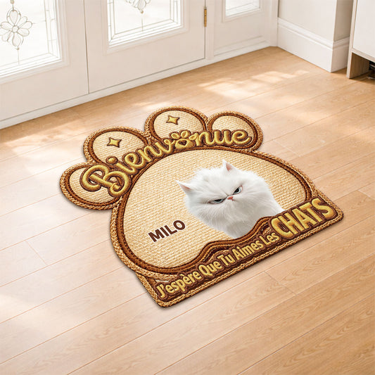 8568AFR2 effet dimpression 3d paillasson personnalise chat a forme originale aimer les chats 8568adshld