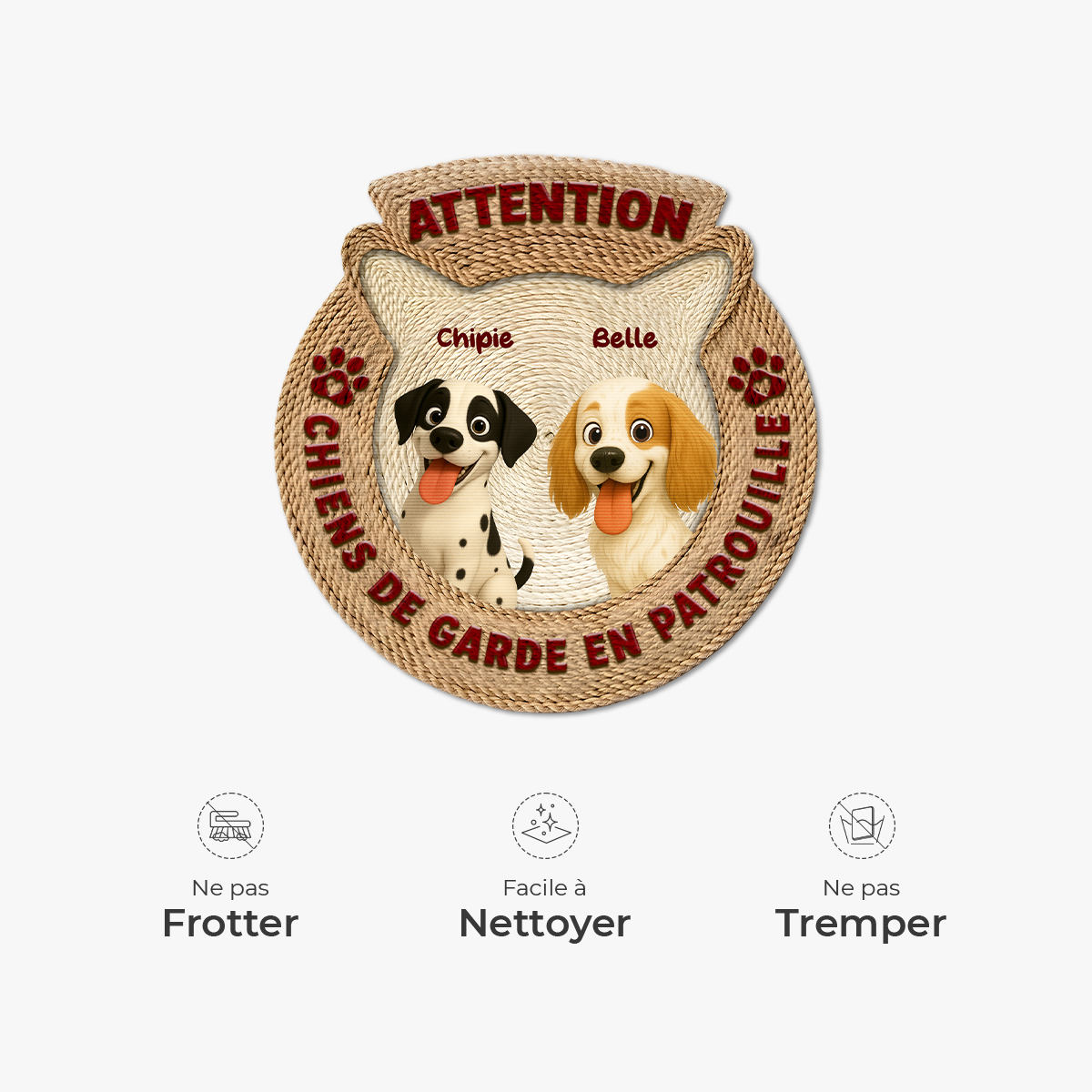 8569AFR1 effet dimpression 3d paillasson personnalise chien a forme originale attention aux chiens 8569adslbc_5