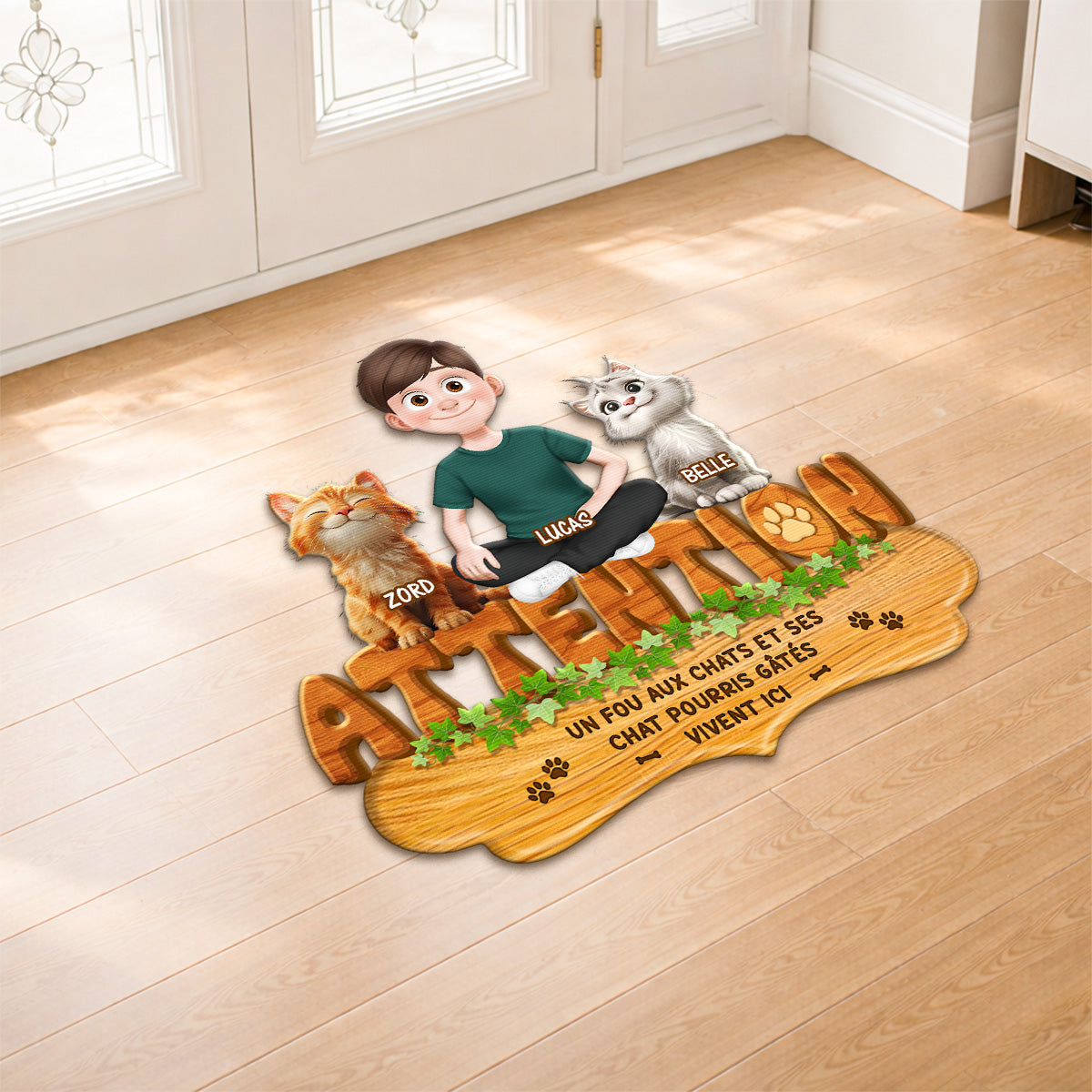 8573AFR2 paillasson chat personnalise a forme decoupee ses chats pourris gates 8573adafbd