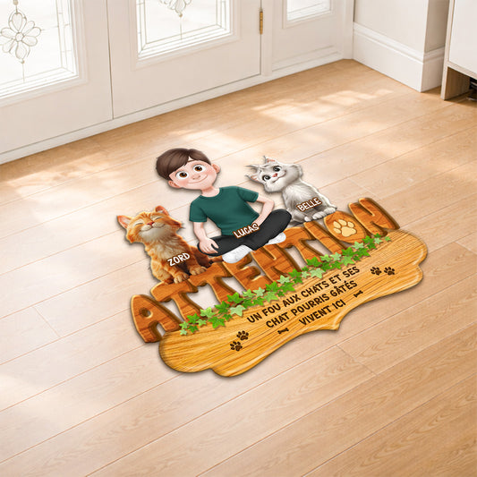 8573AFR2 paillasson chat personnalise a forme decoupee ses chats pourris gates 8573adafbd
