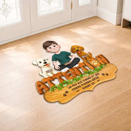 8573AFR2 paillasson chien personnalise a forme decoupee ses chiens pourris gates 8573adafbc