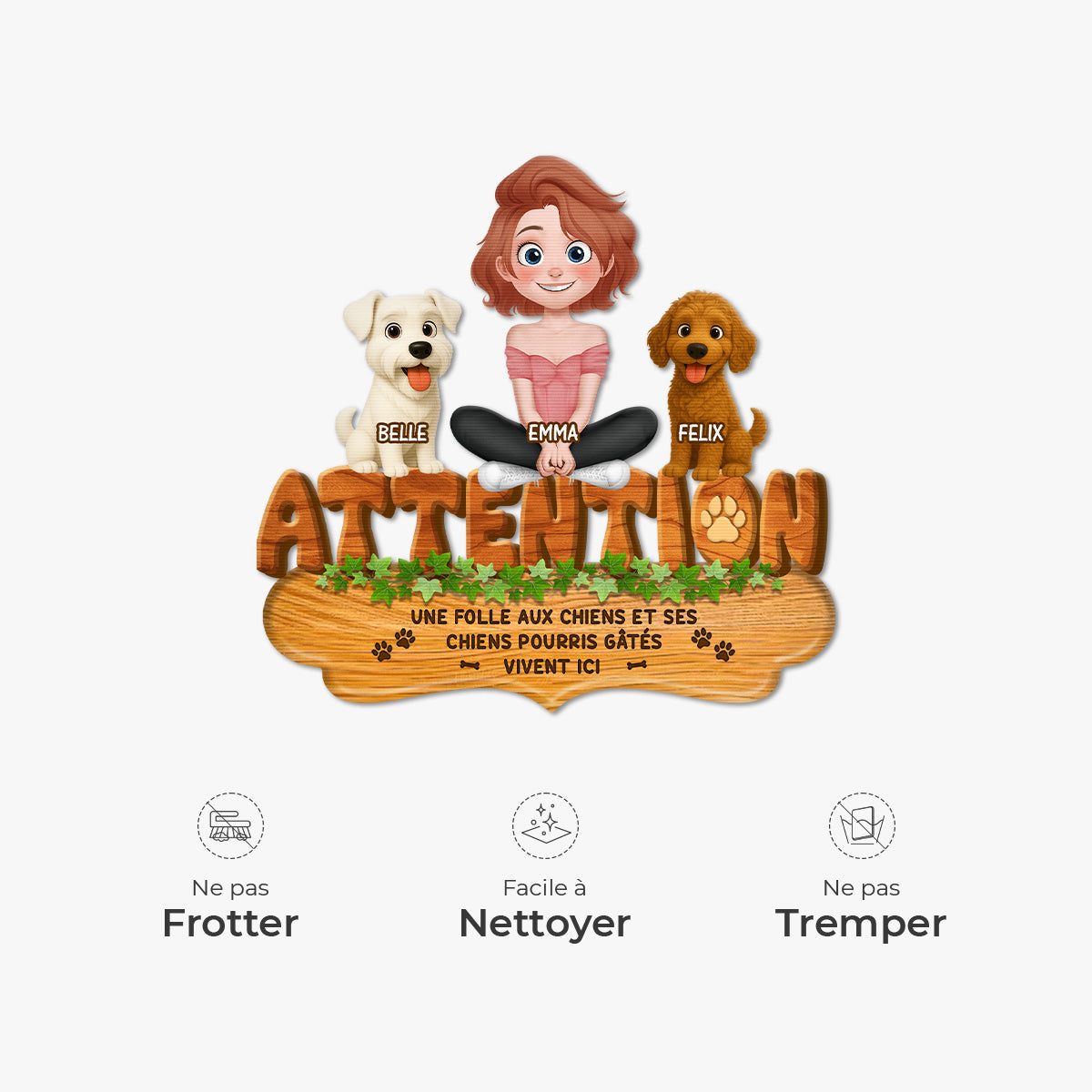 8573AFR5 paillasson chien personnalise a forme decoupee ses chiens pourris gates 8573adafbc