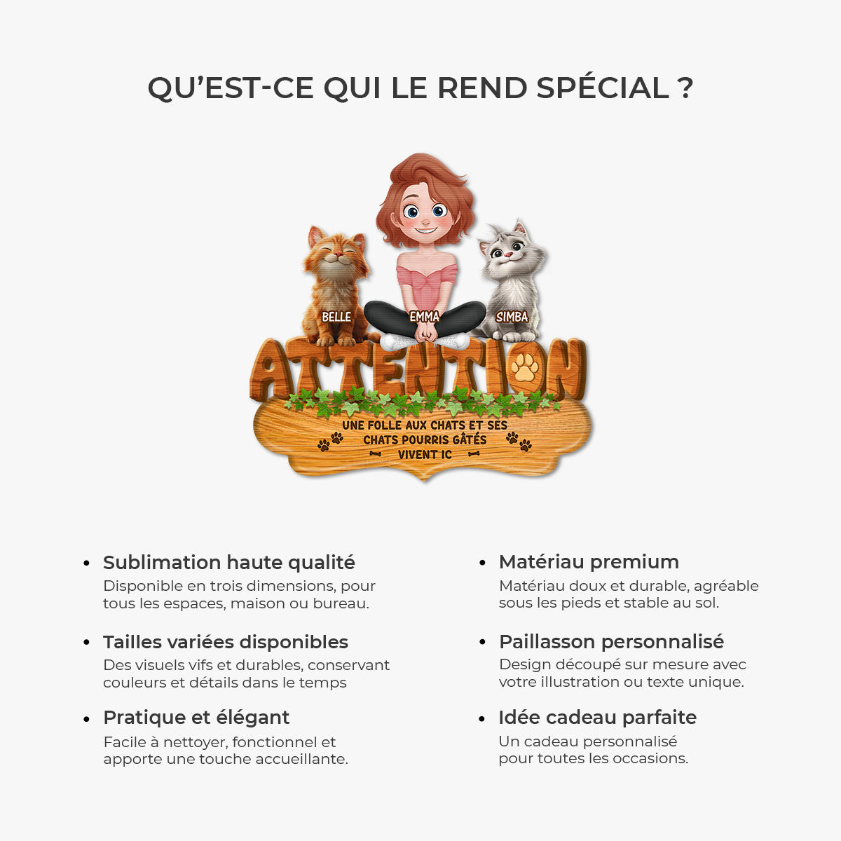8573AFR6 paillasson chat personnalise a forme decoupee ses chats pourris gates 8573adafbd