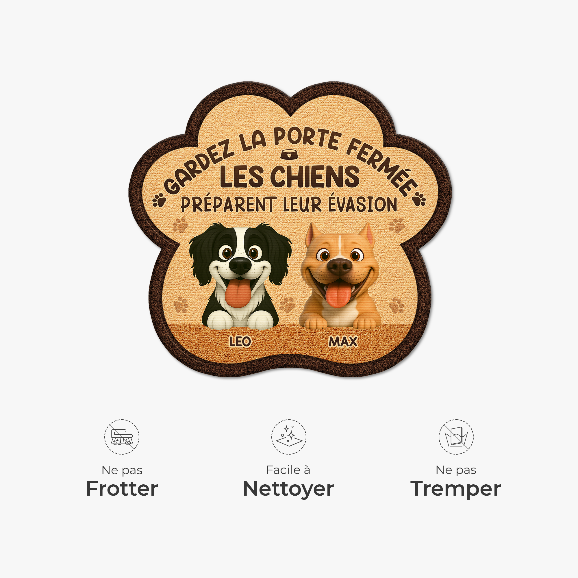 8581AFR5 gardez la porte fermee paillasson chien personnalise a forme decoupee 8581ad6qwc