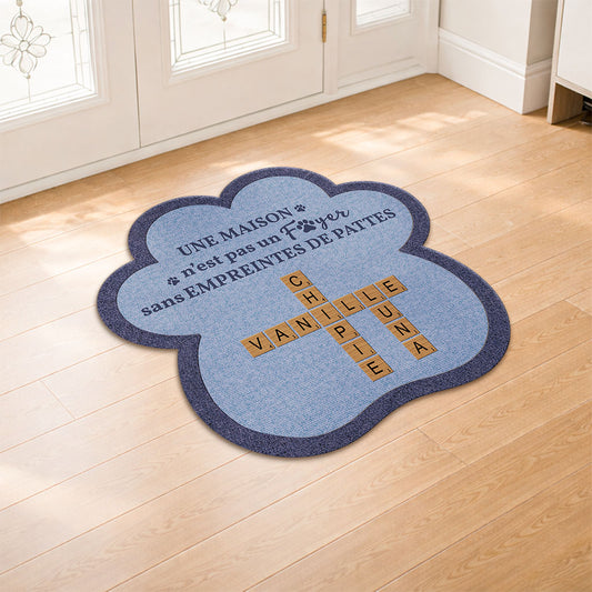 8583AFR1 paillasson personnalise chien et chat a forme decoupee maison sans empreintes de pattes 8583adnvcc_1