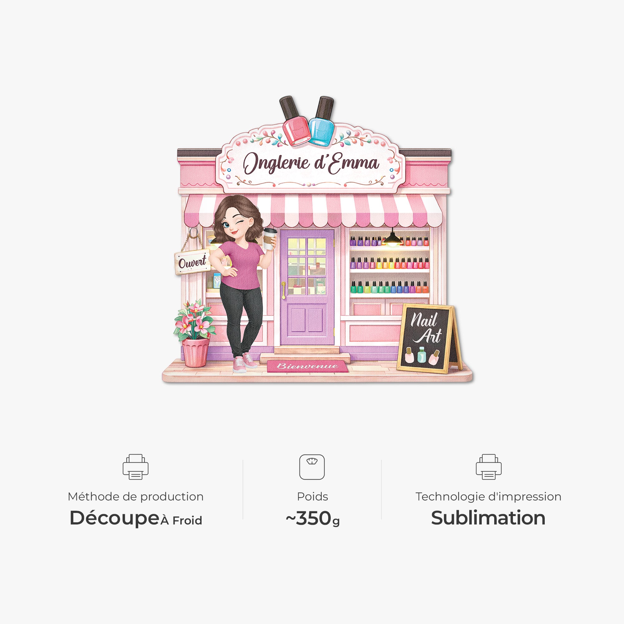 8593AFR4 effet dimpression 3d paillasson forme originale personnalise femme mon onglerie 8593adclca