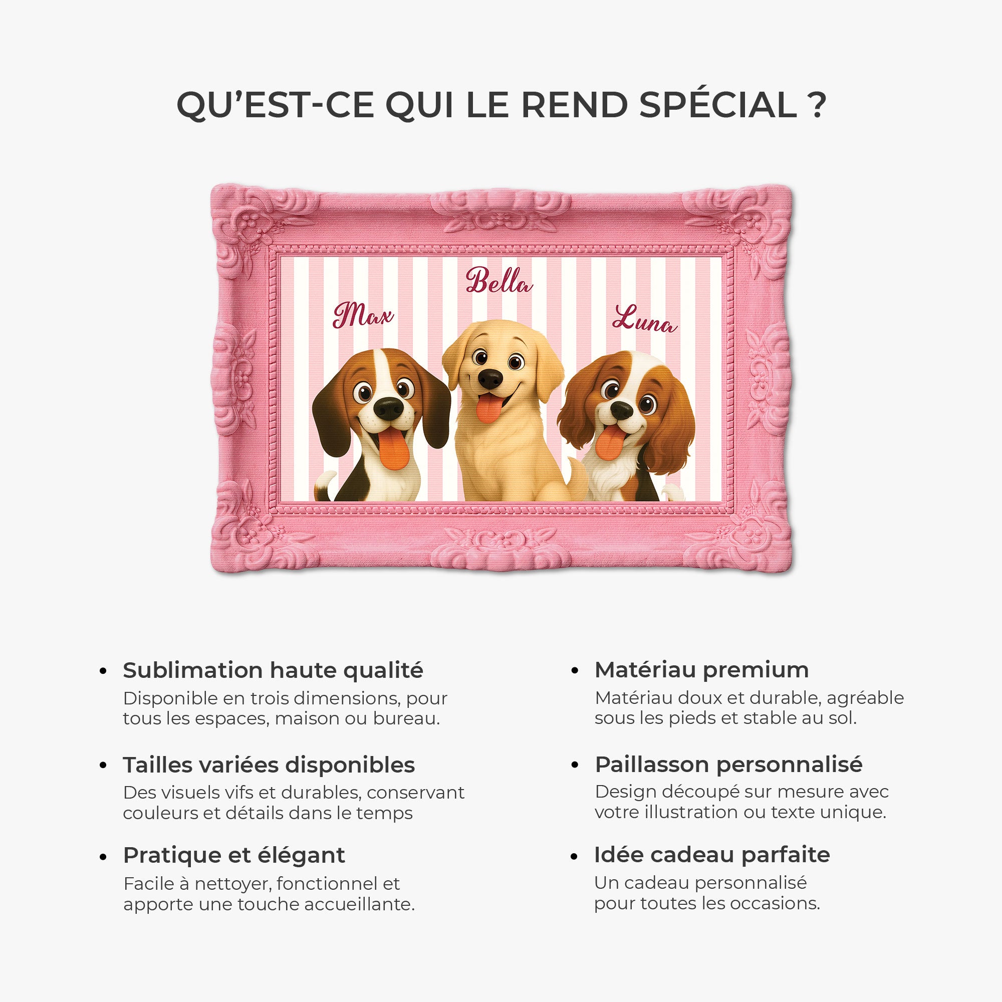8596AFR6 effet dimpression 3d paillasson chien personnalise a forme originale photo de mon chien 8596adcklc