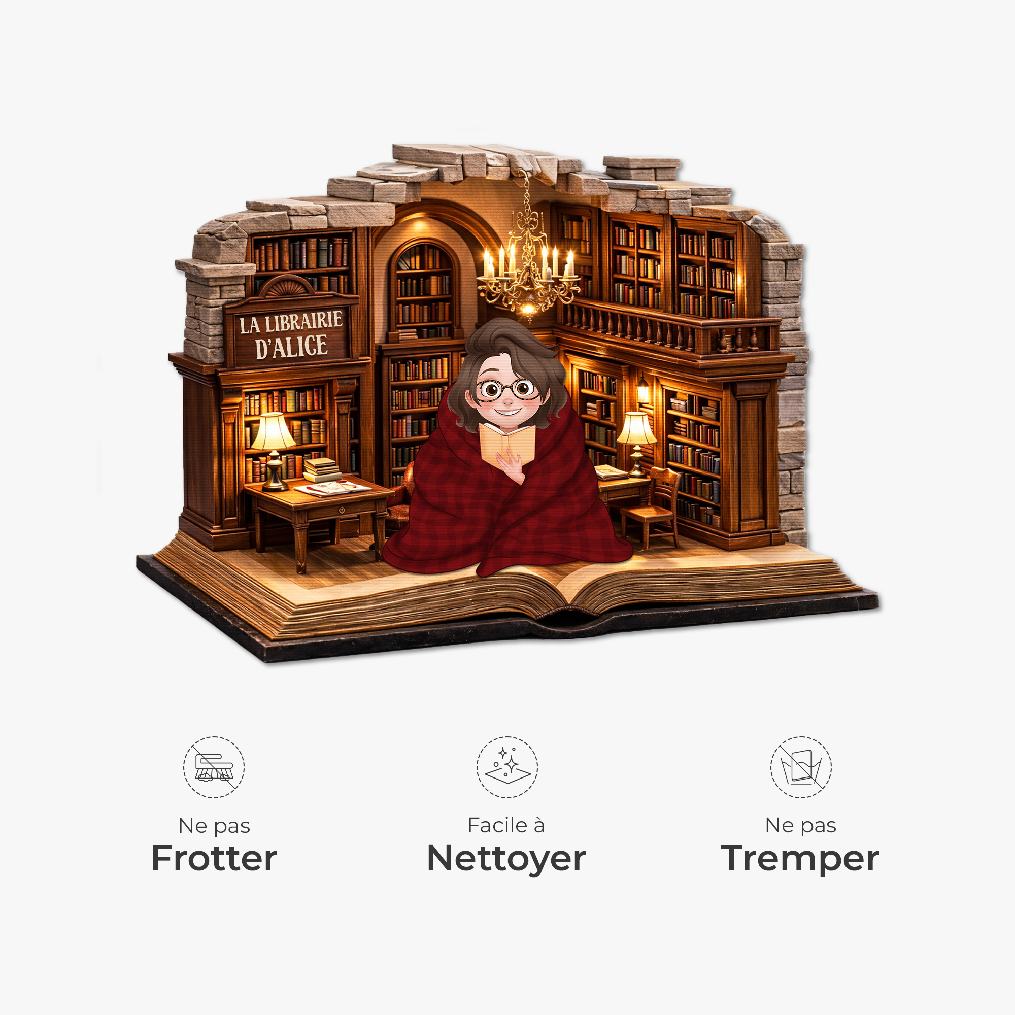 8597AFR5 effet dimpression 3d paillasson forme originale personnalise femmehomme librairie cadeau fan des livres 8597adcf5a