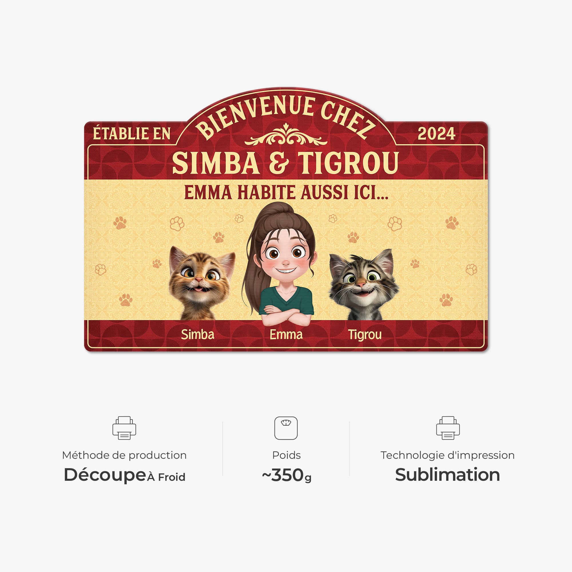 8609AFR1 paillasson chat personnalise a forme decoupee maison de chat 8609adavmd_4