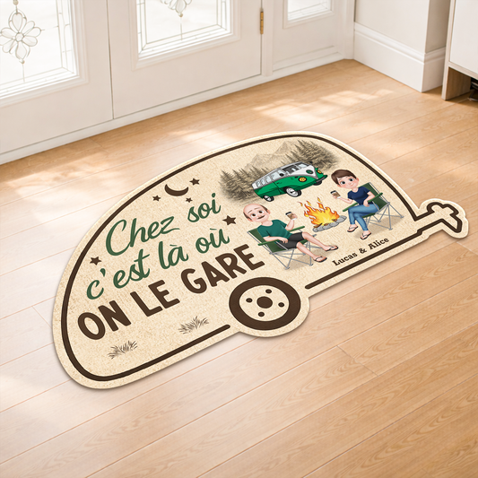 8615AFR1 paillasson personnalise couple a forme originale partenaires de camping 8615adtfhg_2