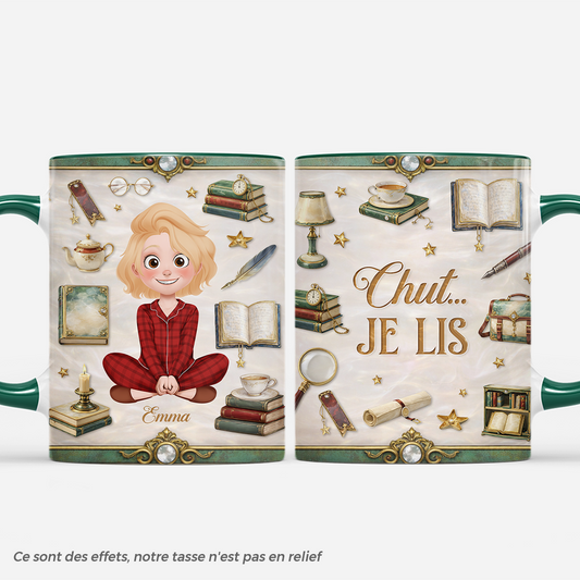 8632MFR1 effet dimpression 3d tasse personnalisee femmehomme chut je lis des livres 8632m8cza