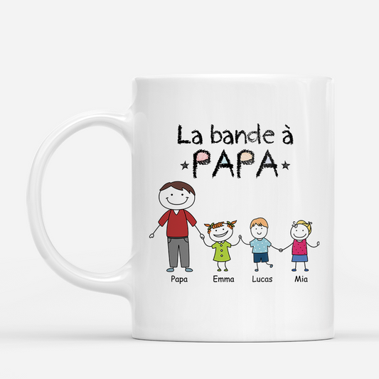 8644MFR1 mug personnalise famille avec dessin la bande a papa maman 8644m8y5b