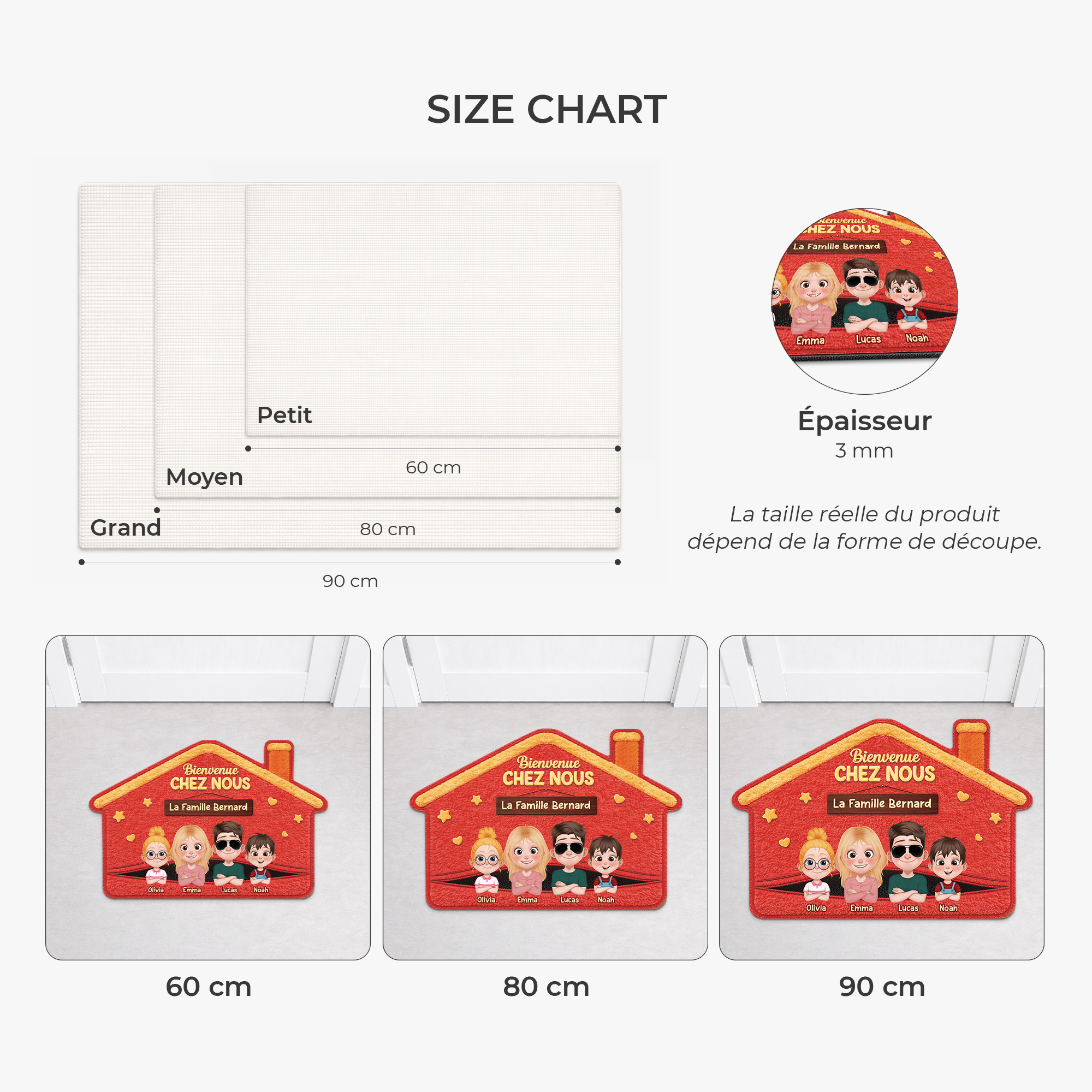 8654AFR3 paillasson forme originale personnalise bienvenue cadeau pour papa et maman 8654adskzi