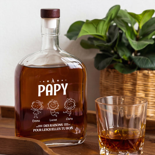 8666AFR2 bouteille whisky personnalisable cadeau original pour papa papy 8666ai6p5b