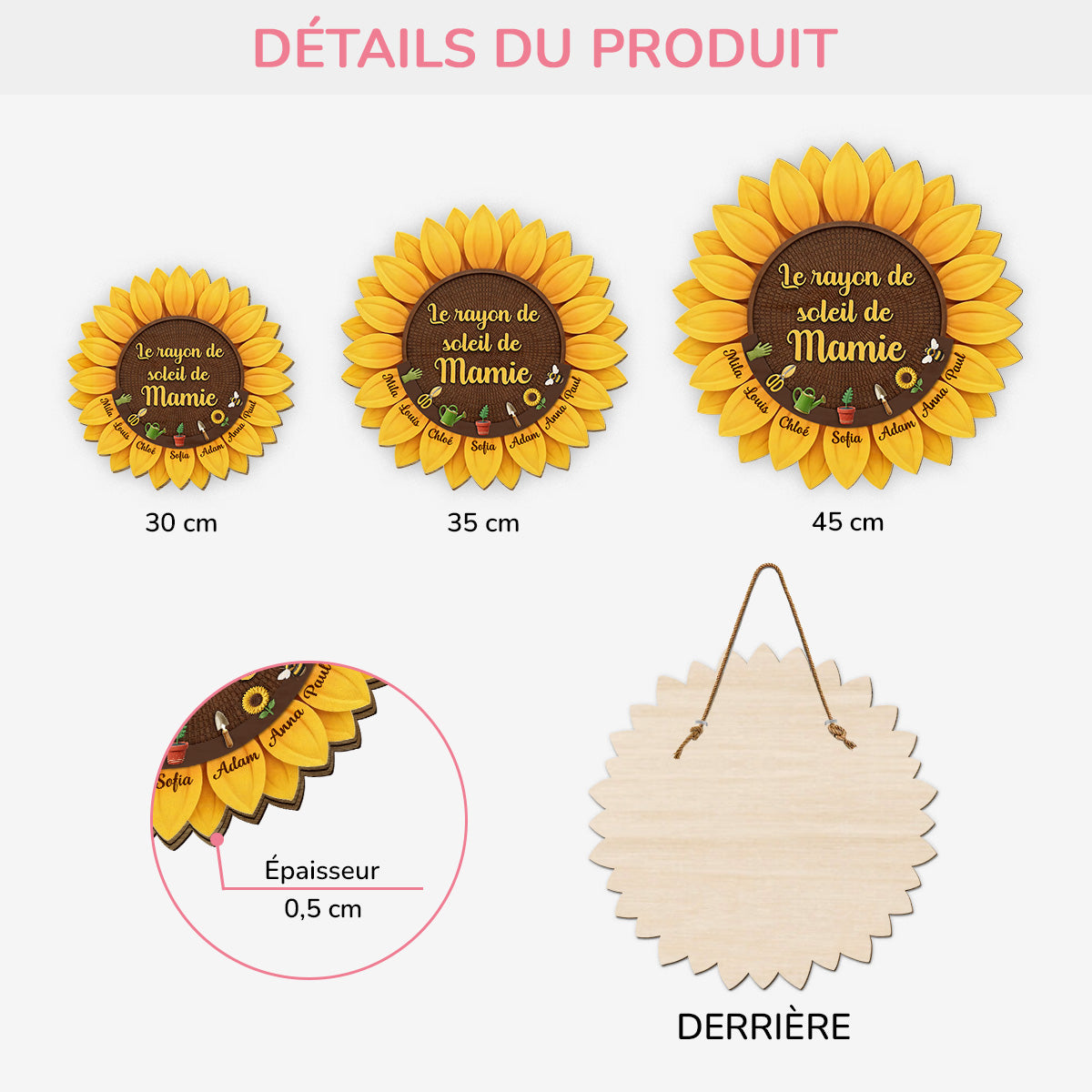 8673QFR3 plaque bois personnalisee rayon de soleil de maman mamie 8673qclta