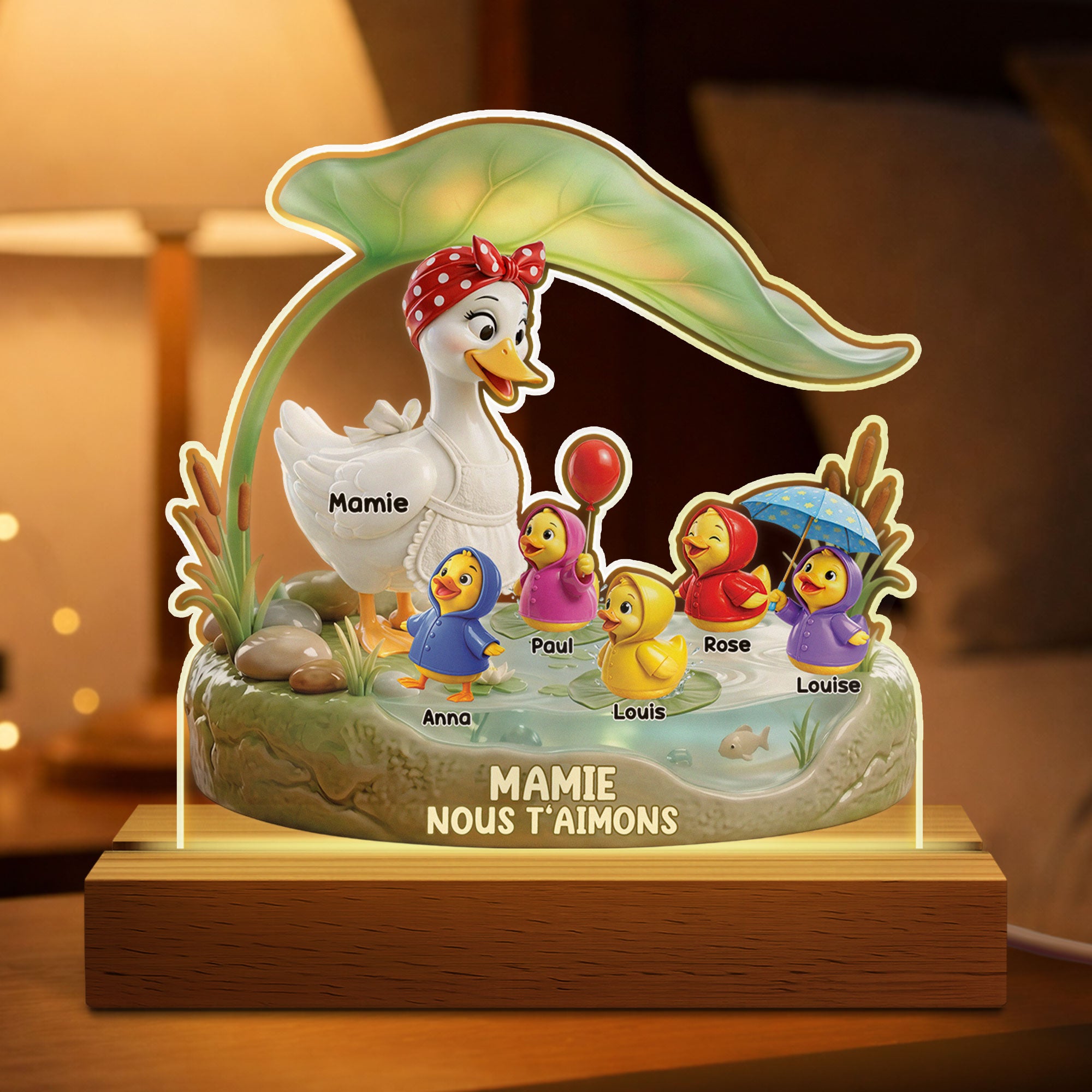 8675LFR2 effet dimpression 3d on taime maman mamie cane veilleuse led personnalisee 8675lcyra