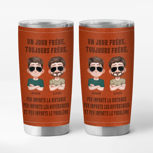 8709TFR1 effet dimpression 3d mug isotherme 590ml personnalise frere et ami pour toujours 8709taysf