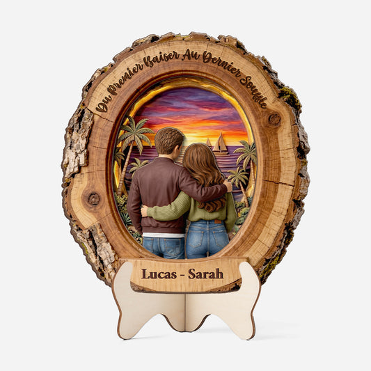 8721QFR1 effet dimpression 3d plaque en bois personnalisee cadeau couple ensemble 8721qapwg