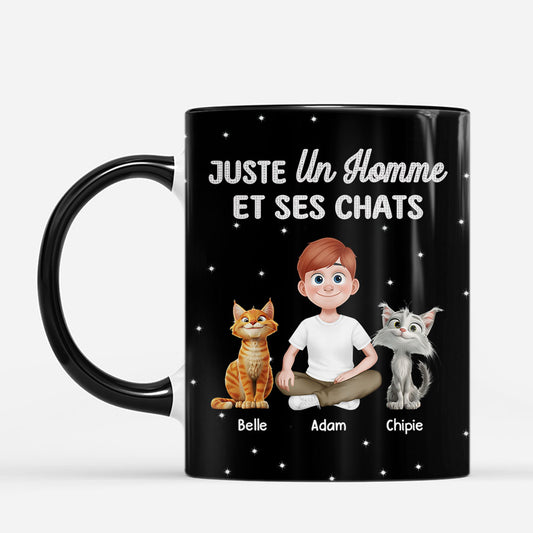 8756MFR1 tasse personnalisee chat juste femme  homme et son chat 8756m6psd