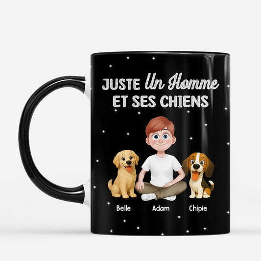 8756MFR1 tasse personnalisee chien juste femme  homme et son chien 8756m6psc