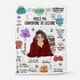 8771BFR1 plaid imprime personnalise femme cadeau voici ma couverture avec livres 8771bcfsa