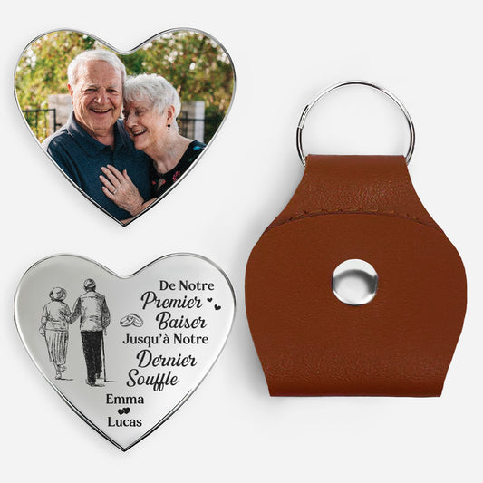 8802AFR1 cadeau couple avec photo notre premier baiser calin de poche personnalise forme de coeur 8802ajnqag