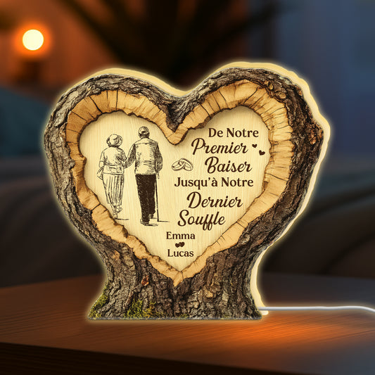 8802LFR1 effet dimpression 3d lightbox personnalisable couple avec photo notre premier baiser 8802lnpag