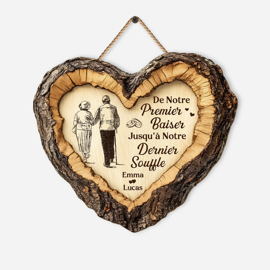 8802QFR1 effet dimpression 3d plaque bois exterieur personnalisee_ photo couple de notre premier baiser 8802qnpag