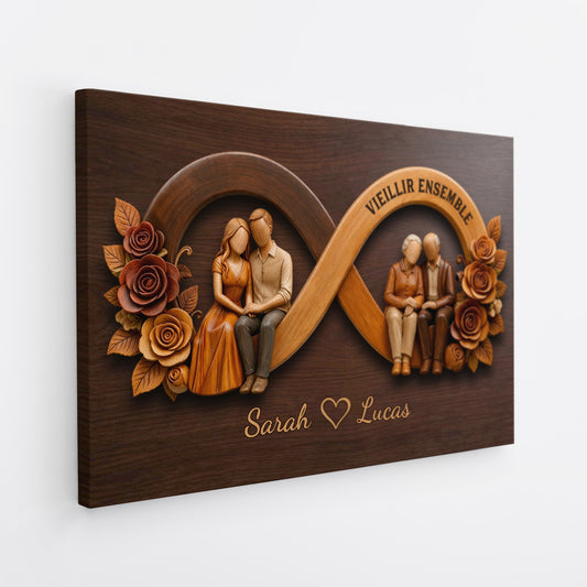 8840CFR2 effet dimpression 3d toile couple personnalise cadeau couple senior de notre premier baiser 8840ctqwg