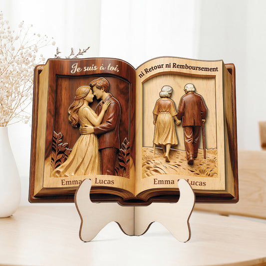 8845QFR2 effet dimpression 3d plaque en bois personnalisable cadeau couple notre premier baiser 8845qtplg_7b8ec707 acd8 4cf7 8fb9 4d7aea224437