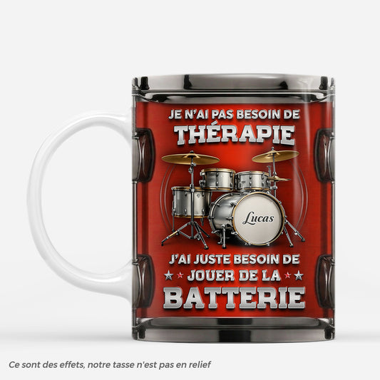 8866MFR1 effet dimpression 3d mug personnalise dessin batterie cadeau batteur homme et femme 8866mcdwb