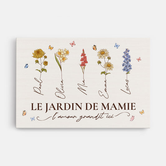 8885CFR1 tableau personnalise mamie maman le jardin de mamie avec amour 8885csyoa