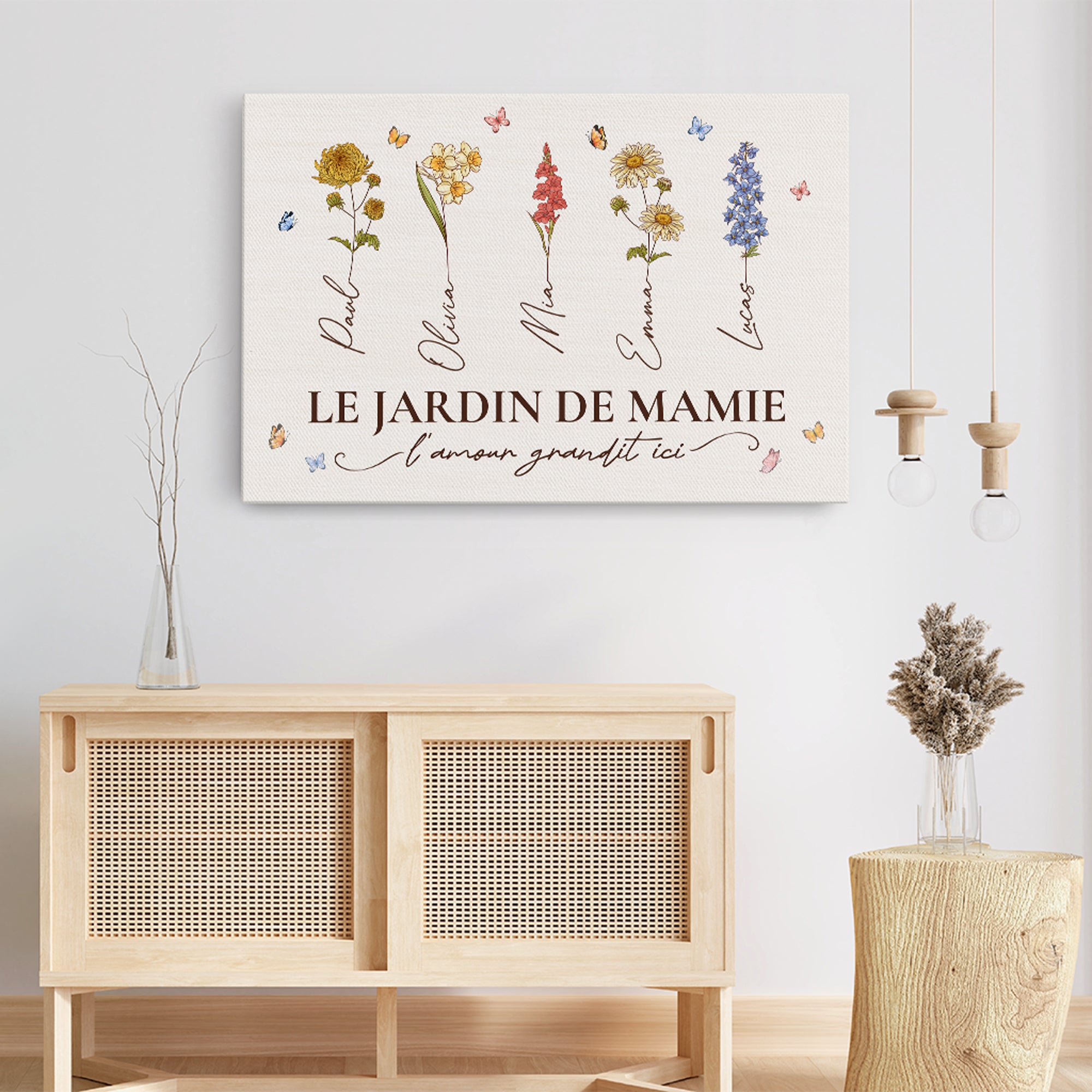 8885CFR3 tableau personnalise mamie maman le jardin de mamie avec amour 8885csyoa