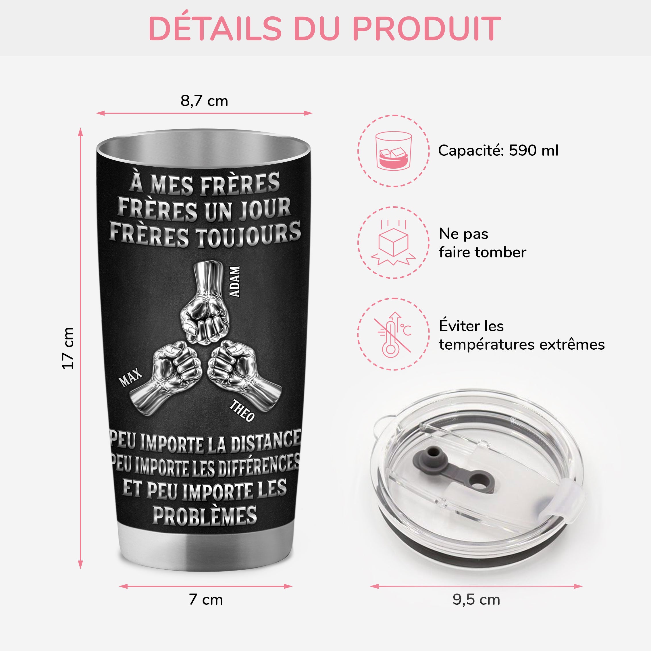 8886TFR3 mug isotherme 590ml personnalise frere et ami un jour 8886tspmb
