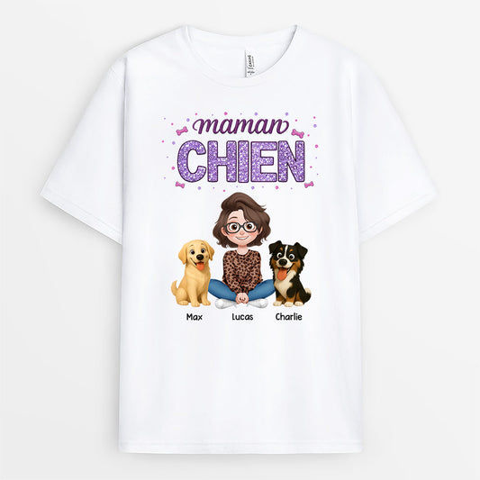 8930AFR1 tee shirt personnalise chien cadeau maman chien avec prenom 8930a3dlc