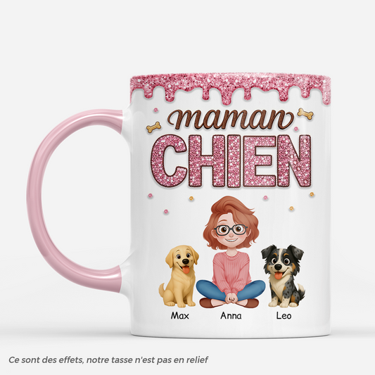 8931MFR2 effet dimpression 3d tasse personnalisee chien cadeau maman chien avec prenom 8931m3fwc