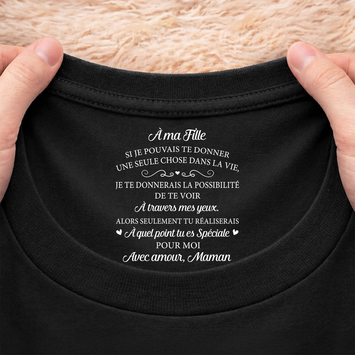 8961AFR2 tee shirt personnalise noir avec texte a l_interieur du col femmehomme fille fils special pour moi 8961aatcsa